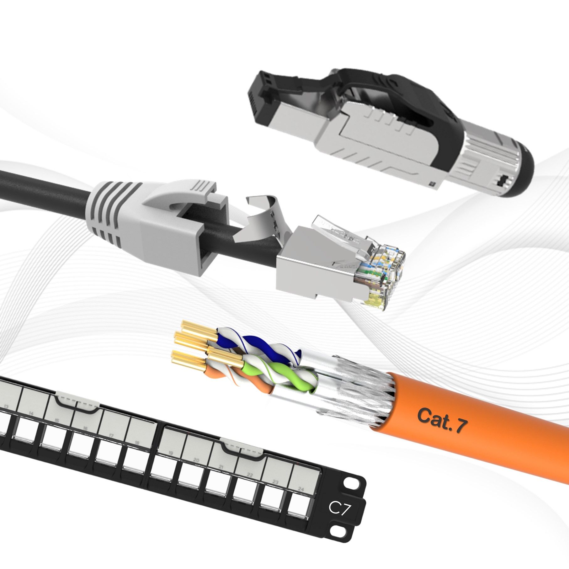 Cat7 Structured Cabling 10 Gigabit Ethernet Solution Cat7